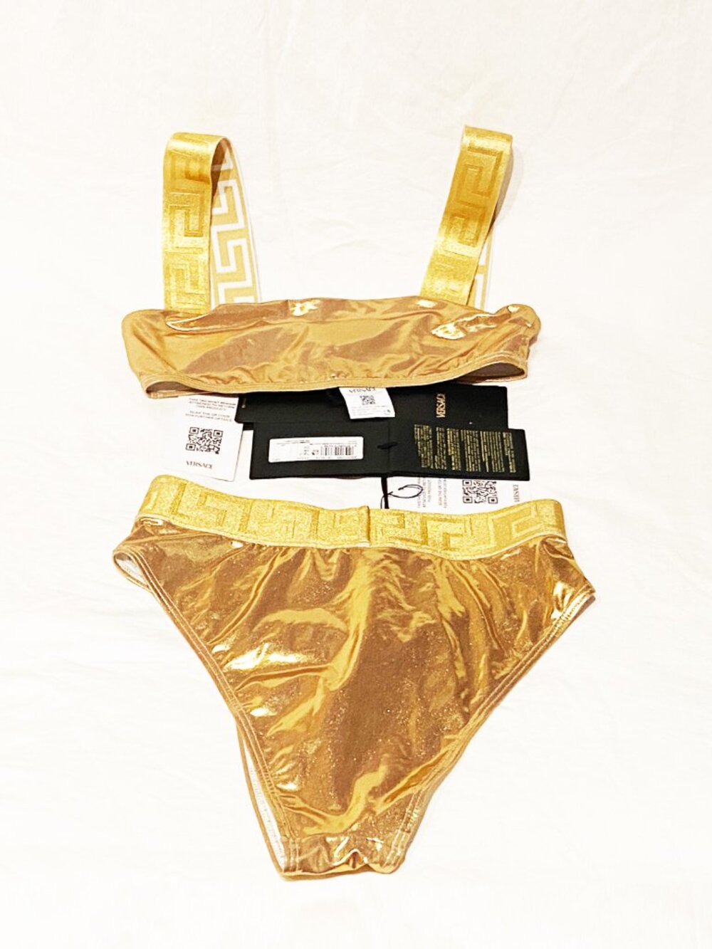 ✨ VERSACE GRECA BORDER METALLIC GOLD TWO-PIECE BIKINI ✨